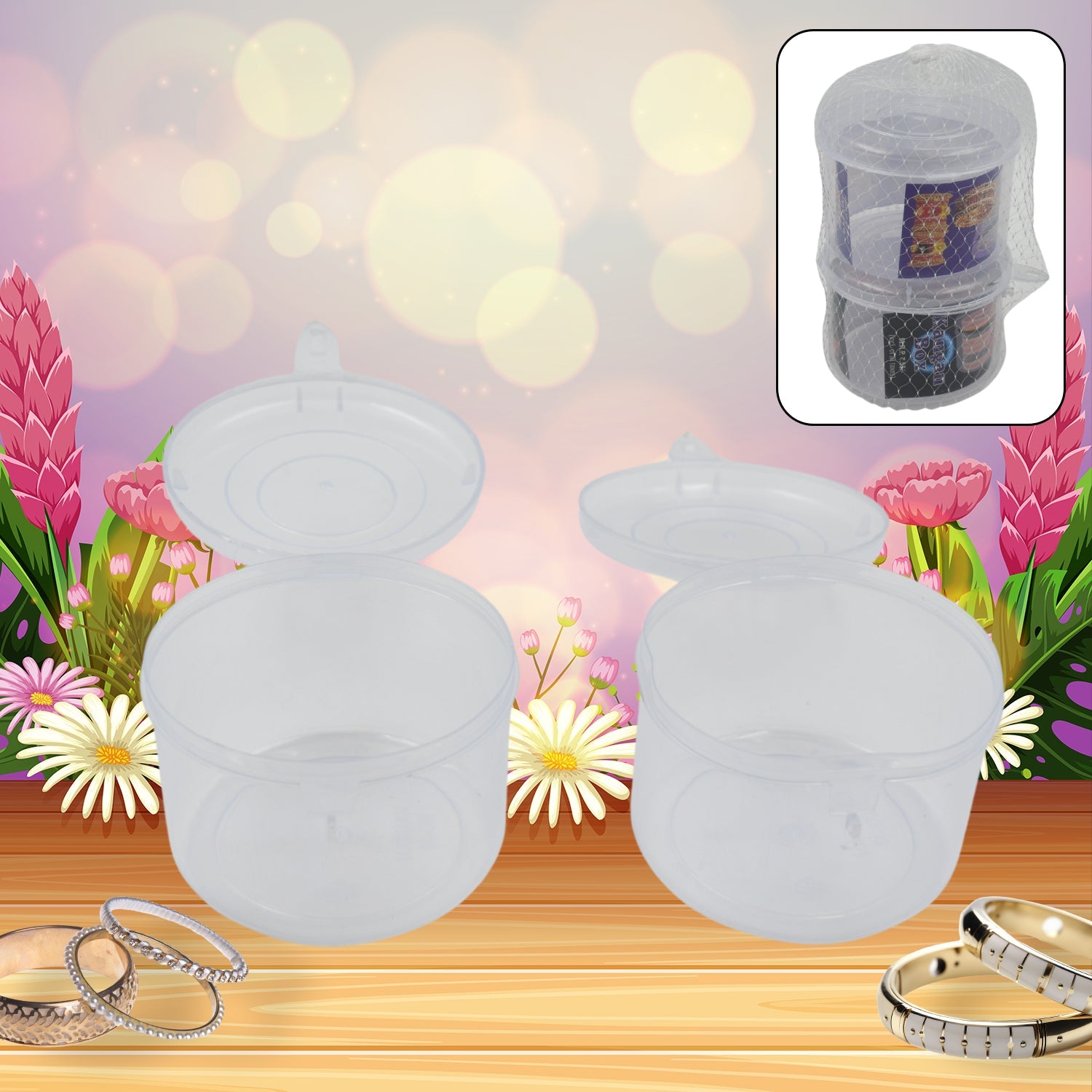 8723 Kangan / Bangle Round Box for women - Pack of 2 bangle boxes for storage - Transparent Plastic storage boxes | Jewelry organizers, Small Plastic Boxes for Storage of Bangles (2 Pc Set) 8723 Kangan / Bangle Round Box for women - Pack of 2 bangle boxes for storage - Transparent Plastic storage boxes | Jewelry organizers, Small Plastic Boxes for Storage of Bangles (2 Pc Set)
